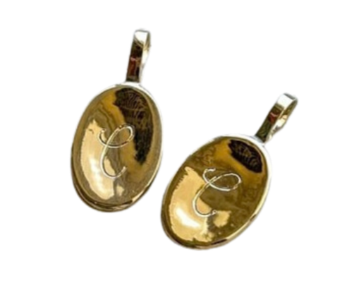 18k Gold Medal engraved initial
