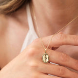 Oval Engraved Medal necklace