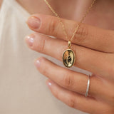 Oval Engraved Medal necklace