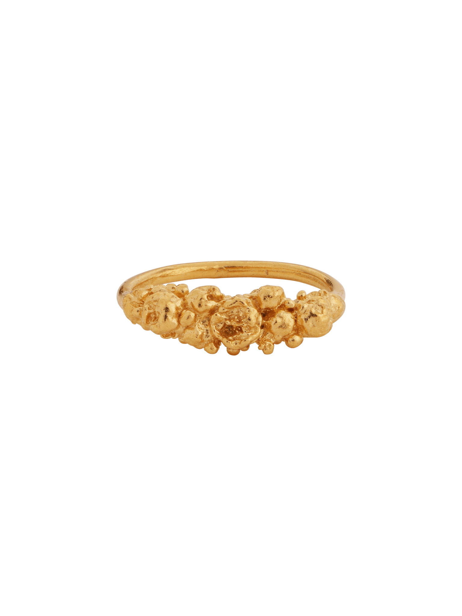 A Cremilde Bispo Jewellery Blooms Ring in Gold plated sterling silver, adorned with intricate flowers, showcasing the beauty of the nature.