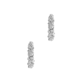 A pair of The Garden Hoops in Sterling silver by Cremilde Bispo Jewellery, with hand-carved nature inspired motifs.