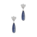 A pair of The Muse III Kyanite earrings, made of silver, by Cremilde Bispo Jewellery.