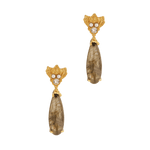 A pair of gold plated Silver Cremilde Bispo Jewellery Muse III Labradorite earrings with quartz and pearls.