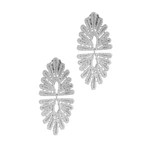 A pair of vintage-inspired white gold Cremilde Bispo Jewellery Guipure earrings adorned with diamonds.