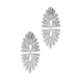 A pair of vintage-inspired white gold Cremilde Bispo Jewellery Guipure earrings adorned with diamonds.