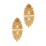 A pair of vintage-inspired gold-plated Cremilde Bispo Jewellery Guipure GP earrings with diamonds.