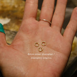 Tiny 18K solid Gold Cartilage hoop earring - 3mm to 6mm