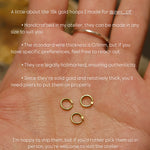 Tiny 18K solid Gold Cartilage hoop earring - 3mm to 6mm