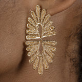 A vintage-inspired Cremilde Bispo Jewellery woman's ear with The Guipure GP earring, showcasing lace artistry.