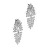 A pair of vintage-inspired silver earrings, The Guipure, adorned with a delicate flower design by Cremilde Bispo Jewellery.