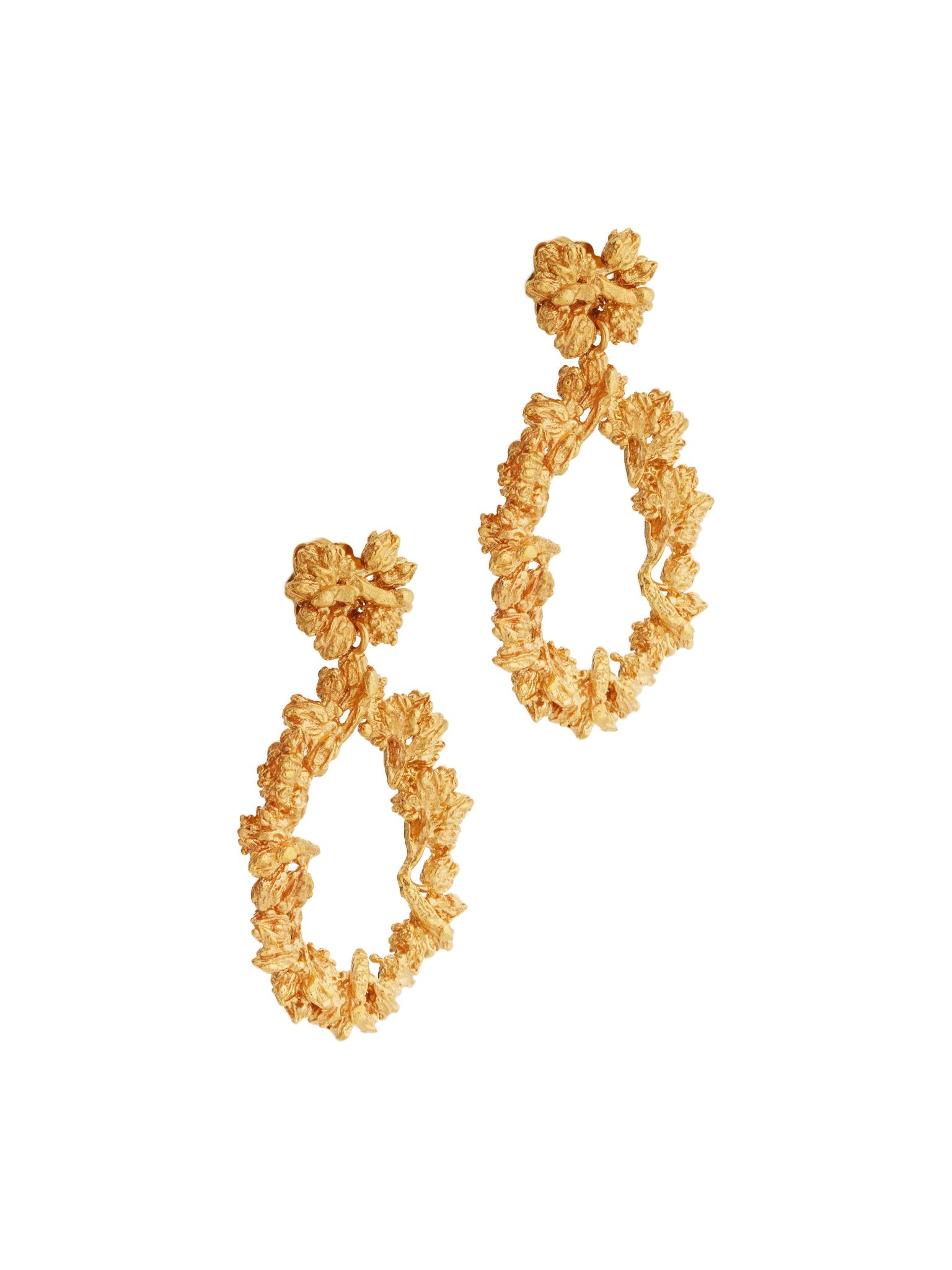 A pair of opulent Garden's Delight II GP hoop earrings from Cremilde Bispo Jewellery.