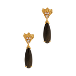 Elegant The Muse III Obsidian onyx and diamond earrings by Cremilde Bispo Jewellery.
