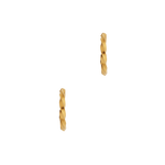 A pair of Essential Twisted Hoops by Cremilde Bispo Jewellery in Gold Plated Silver, on a white background.