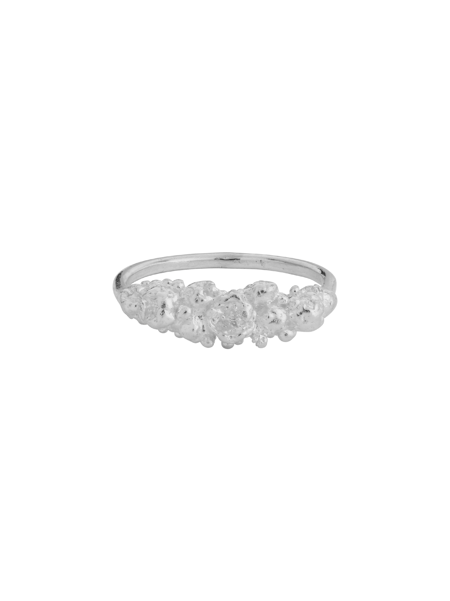 A Cremilde Bispo Jewellery Blooms Ring, in sterling silver, adorned with a beautiful cluster of organic, nature inspired embellishments.