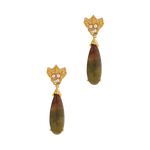 A pair of Cremilde Bispo Jewellery's Muse III Agata Moss earrings, with Quartz and pearls, in Gold Plated Silver. 