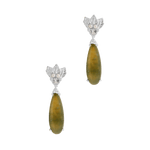 A pair of Cremilde Bispo Jewellery's Muse III Agata Moss earrings, with Quartz and pearls, in Sterling Silver. 