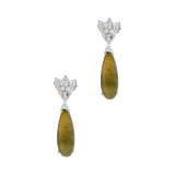 A pair of Cremilde Bispo Jewellery's Muse III Agata Moss earrings, with Quartz and pearls, in Sterling Silver. 