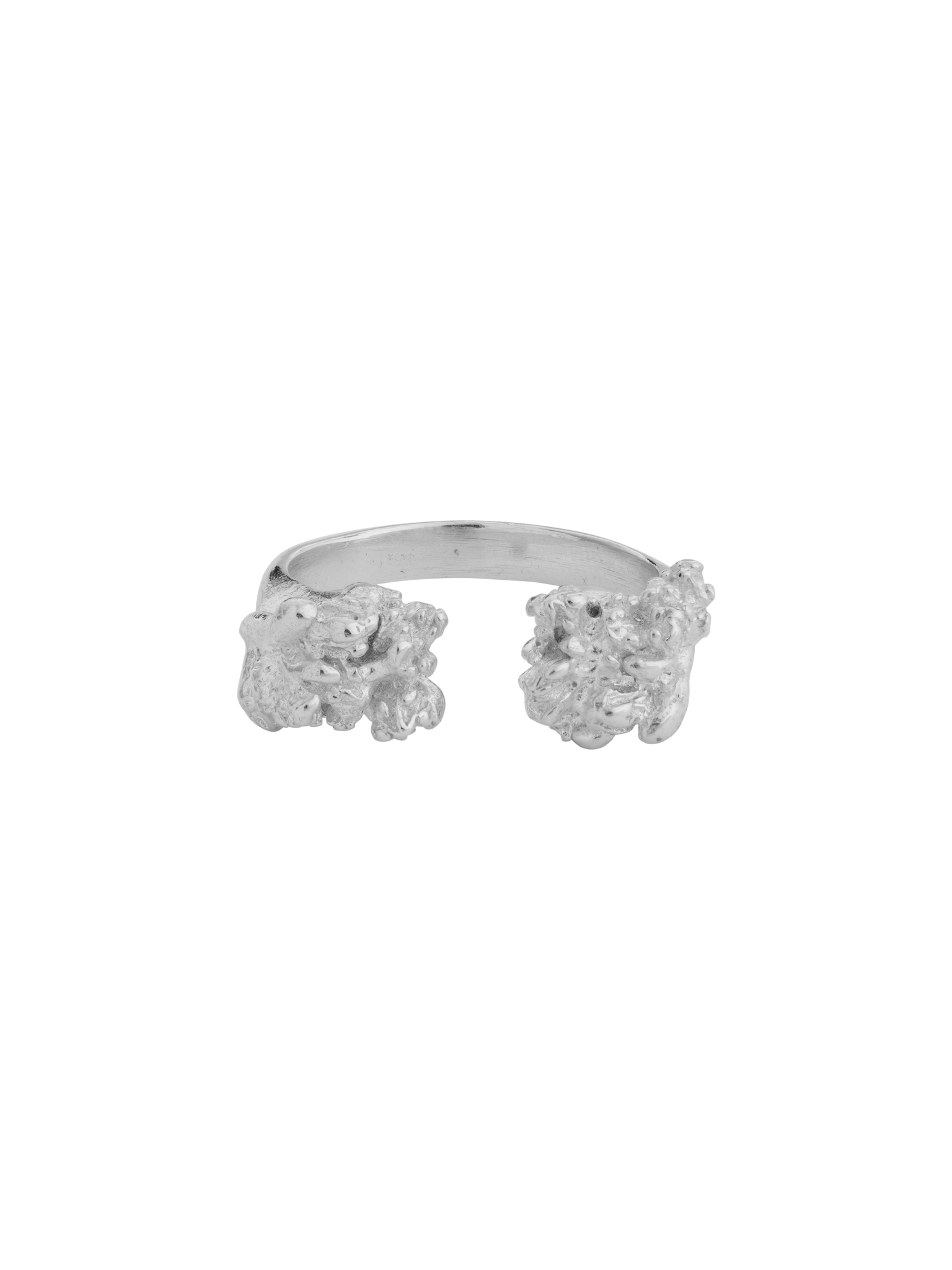 A handcrafted Cremilde Bispo Jewellery Valley ring adorned with two diamonds.