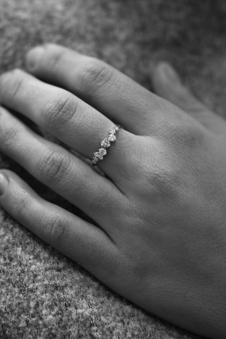 18k GOLD Cloud Diamonds Ring Cremilde Bispo Jewellery