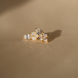 An Essential Drops Earring from the Lisbon jewelry collection by Cremilde Bispo Jewellery, made of gold-plated studs with white diamonds.